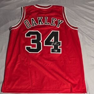 Charles Oakley Autographed Basketball Jersey